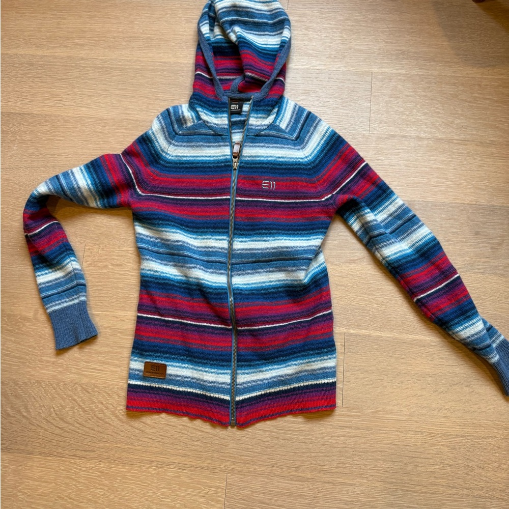 State of Elevenate Striped Knit Hoodie